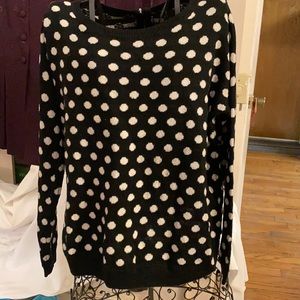 H&M black w/white polka dot sweater size S